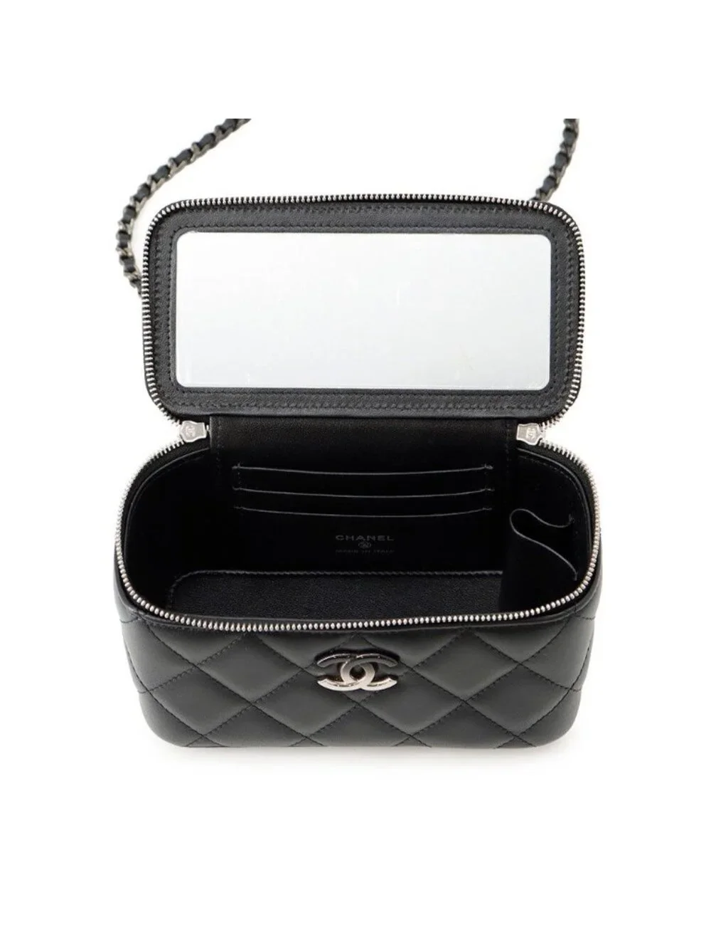 Chanel Chain Shoulder Bag Quilted Coco Gradient Vanity Lambskin Black